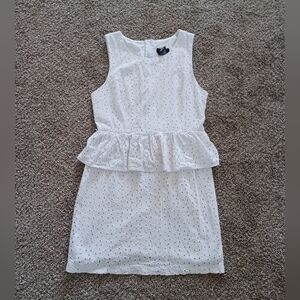 White Eyelet Peplum Dress B. Smart
